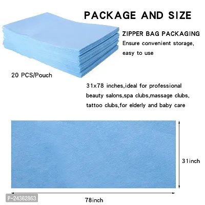 20 PCS Massage Table Sheets Sets Waterproof and Oil Proof Disposable SPA Bed Sheets Non-Woven Fabric Lash Bed Cover 31 X 70(Blue)-thumb4