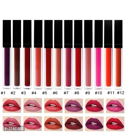 Long Lasting Matte Finish Lipstick, Pack of 12