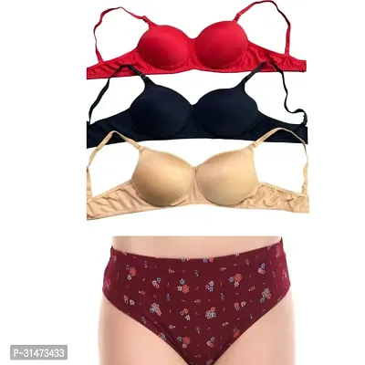 Stylish Cotton Bra and Panty set for Women, Combo