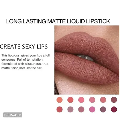 Long Lasting Matte Finish Lipstick, Pack of 12-thumb4