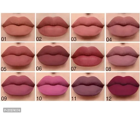 Long Lasting Matte Finish Lipstick, Pack of 12-thumb3