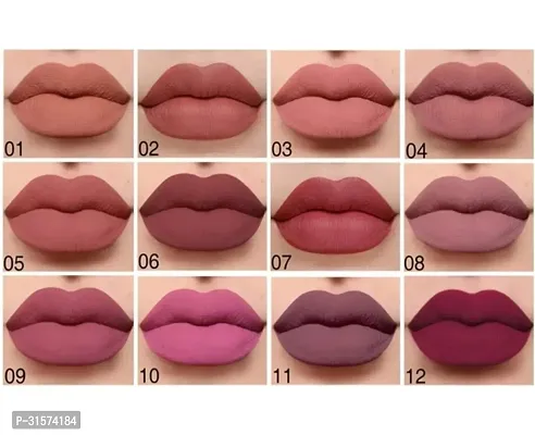 Long Lasting Matte Finish Lipstick, Pack of 12-thumb3