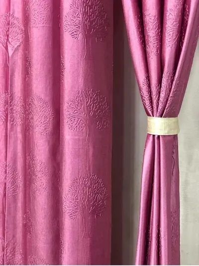 Indian Online Mall Curtain Pack of 2 Piece Polyester Embossed Eyelet Curtain