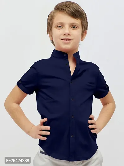 Boy Stylish Cotton Blend Solid Casual Shirt