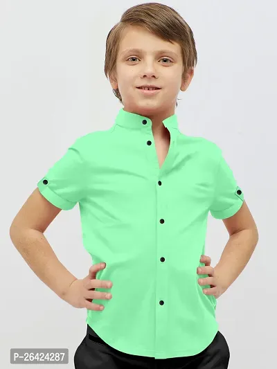 Boy Stylish Cotton Blend Solid Casual Shirt