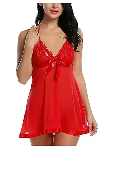 YOUNIC Red Babydoll Lingerie Set for Honeymoon for Women with g String