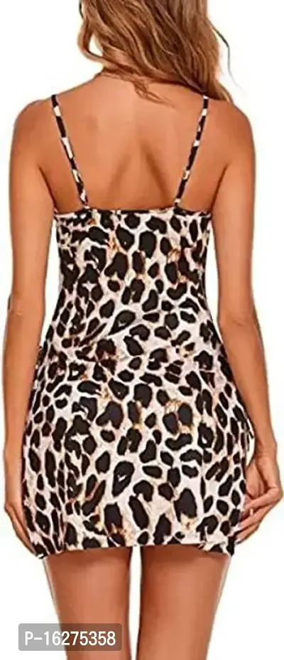 DVKA Creations Women's Leopard Print Midi Babydoll for Woman Thongs Above Knee Free Size-thumb2