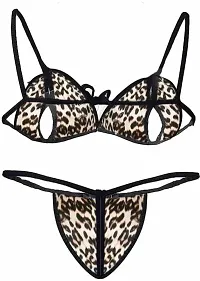 Women's Animal Print Bikini Bra Panty Lingerie Set-thumb1