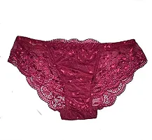 Bridal Bikini Set Bra  Panty Set Self Design Maroon Lingerie Set-thumb3