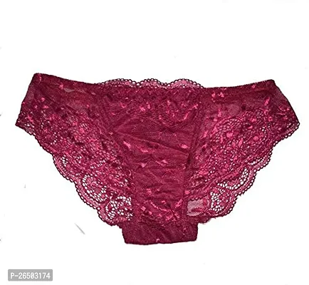 Bridal Bikini Set Bra  Panty Set Self Design Maroon Lingerie Set-thumb4