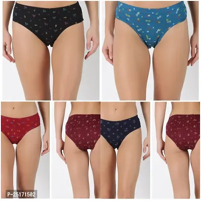Classic Cotton Printed Briefs for Women, Pack of 4