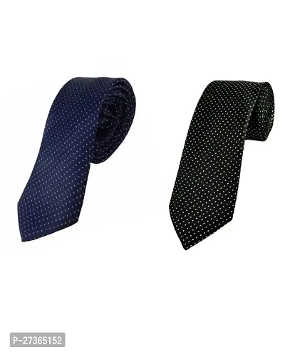 Ties for men black and blue ties casual men ties ( (pack of-2)-thumb0