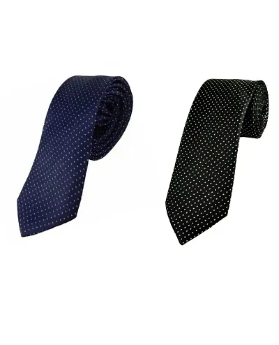 Ties for men black and blue ties casual men ties ( (pack of-2)
