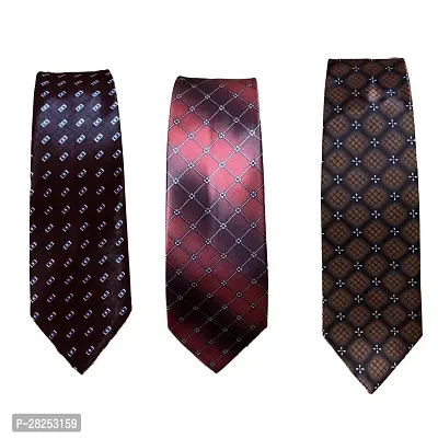 Ties for men (combo pack of-3) Gold brown, black Red and brown blue dot ties-thumb0