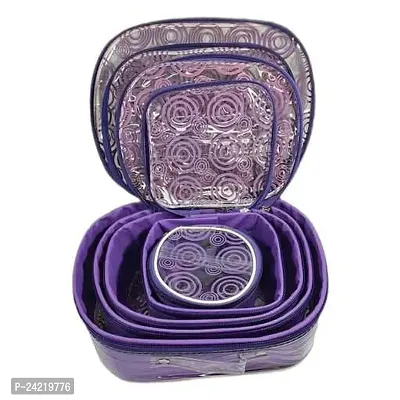 Ultimatefashionista Combo of 2 Pieces Set of 5 kit Storage 6 Rods Satin Vanity Box Makeup Kit Box Jewellery Organizer, Multipurpose Kit, Travelling Bag Vanity Box (Maroon,Purple)-thumb3