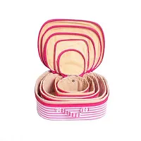 Ultimatefashionista Combo of 2 Pieces Set of 5 kit Storage 6 Rods Satin Vanity Box Makeup Kit Box Jewellery Organizer, Multipurpose Kit, Travelling Bag Vanity Box (Maroon,Pink)-thumb2
