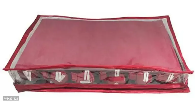 Ultimatefashionista Combo of 2 Pieces Set of 5 kit Storage 6 Rods Satin Vanity Box Makeup Kit Box Jewellery Organizer, Multipurpose Kit, Travelling Bag Vanity Box (Maroon,Pink)-thumb4