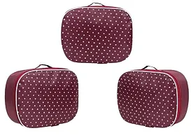 ultimatefashionista Pack of 1 Supreme Quality Cosmetic Box Set of 3pc Vanity Box, Makeup Kit, Makeup Organizer,Travel Pouch,Cosmetic Pouch,Travel Bags (Maroon)-thumb2