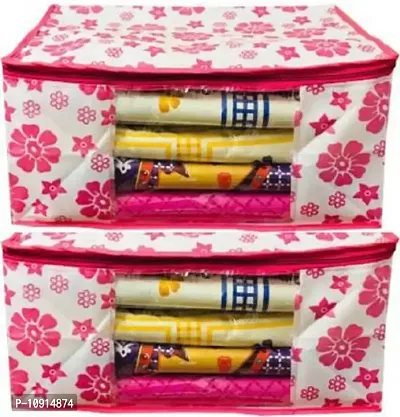 ultimatefashionista saree cover saree cover Designer Non Woven Saree Cover Pink Floral Design set of 2 pcs (pink002) saree cover Designer Non Woven Saree Cover Pink Floral Design set of 2 pcs (pink)-thumb0