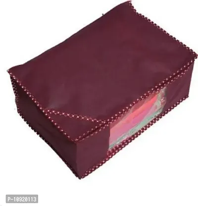Pack of 1 Non Woven 10inch Designer Height Saree Cover (maroon)-thumb0