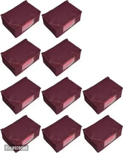 ultimatefashionista saree cover garment cover saree cover Quality Pack of 10 Non Woven 10inch Designer Height Saree Cover (maroon)