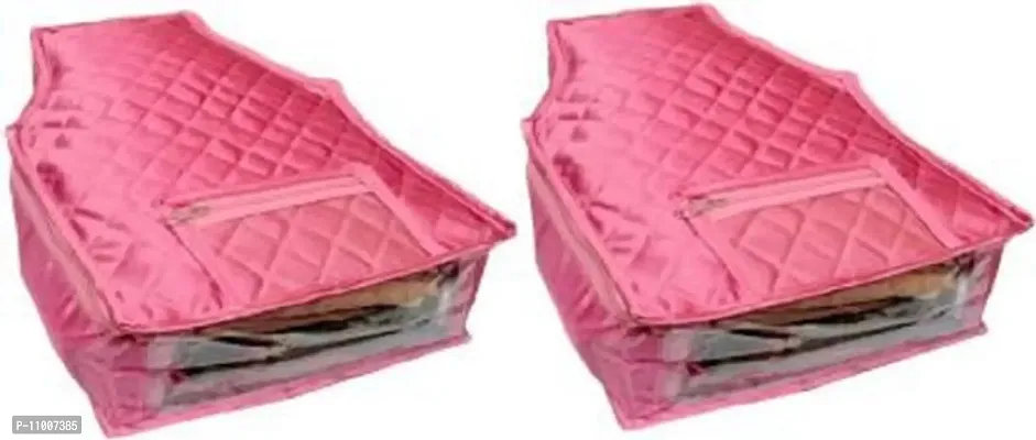 ultimatefashionista blouse cover 4 Inch Height Side Transparent Cover - Set of 2 Pcs. (pink) 3pc satin blouse(pink)