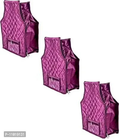 ultimatefashionista Blouse Cover Satin 6inch Designer Blouse Cover Gift Organizer bag vanity pouch Keep saree/Suit/Travelling Pouch (purple)-thumb0