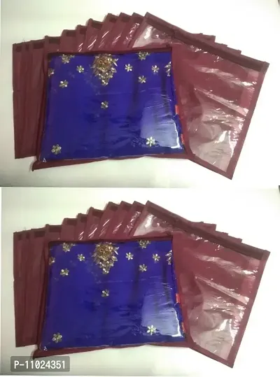 Saree cover High Quality Pack of 24 non woven golden single saree cover bag 24pc maroon cover  (maroon)