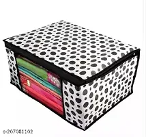 Polka Dot Design 4 Piece Non Woven Fabric , Extra Large, Black  White  (Black)-thumb2