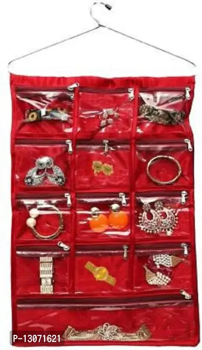 UF Pack of 1 Pieces 13 Pocket Hanging Organizer, Stationery ,Jewellary Organizer(Maroon)