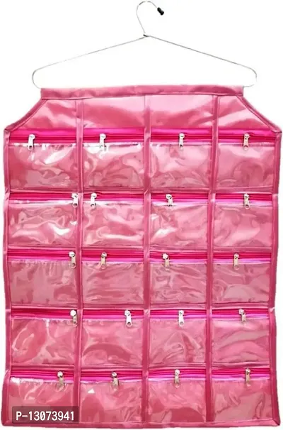 UF Pack of 1 Pieces 20 Pocket Hanging Organizer, Stationery, Jewellery. Accessories Jewellery Organizer(Pink))