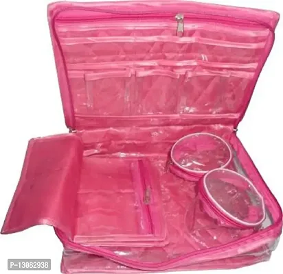 UF Pack of 1 Satin Bangle Jewellery Makeup Beauty Kit Storage jewellery churi box Vanity Box(Pink)-thumb0