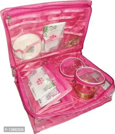 UF Pack of 1 Satin Bangle Jewellery Makeup Beauty Kit Storage jewellery churi box Vanity Box(Pink)-thumb2