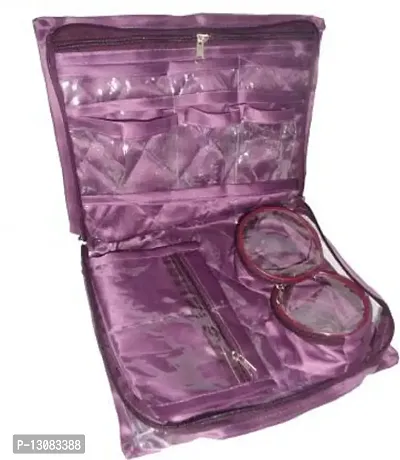 UF Pack of 1 Satin Bangle Jewellery Makeup Beauty Kit Storage jewellery churi box Vanity Box(Purple)