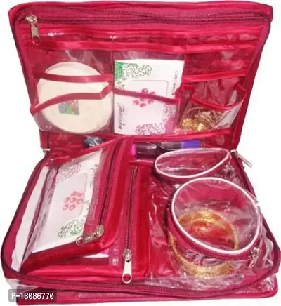 UF Pack of 1 Satin Bangle Jewellery Makeup Beauty Kit Storage jewellery churi box Vanity Box(Maroon)