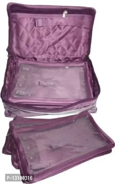 UF Pack of 1Pcs Necklace 5 Slot Pouches Bag Jewellery Vanity Box jewellery case Vanity Box jewellery churi box Vanity Box (Purple)