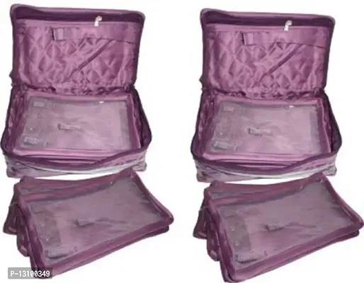 UF Pack of 2Pcs Necklace 5 Slot Pouches Bag Jewellery Vanity Box jewellery case Vanity Box jewellery churi box Vanity Box (Purple)