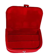 UF Pack of 1Pcs Velvet Vanity case Ring and Earring storage travelling Folder Box Vanity Box  (Red)-thumb1