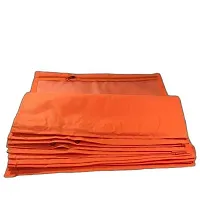 UF High Quality Travelling Bag Pack of 12Pcs Non-woven single Saree Cover Bags Storage Cloth Clear Plastic Zip Organizer Bag vanity pouch Garments Cover (Orange)-thumb1