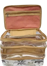 UF Combo Pack of 2 Pcs 6Rod Satin Bangle Box and Transparent PVC Make Up Kit Cum Jewellery Kit, Makeup Bag Toiletries Bag Cosmetic Kit Pouch Utility Bag vanity box(Purple, White)-thumb2