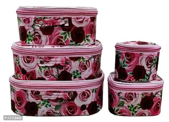 Red Fabric Printed Organizers For Women-thumb0