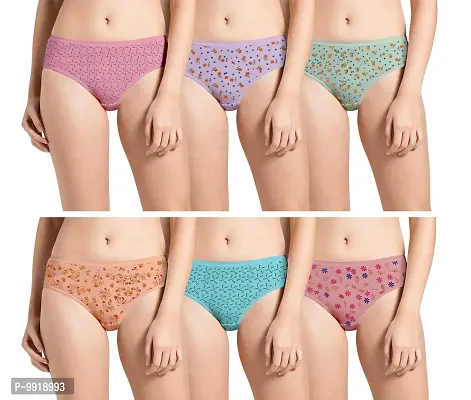 WW WON NOW Women's Cotton Panties/Briefs (Pack of 3) Combo Multicolour Size ( S , M , L , XXL , 3XL ) ( Colour May Vary ) (3, XXL)
