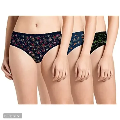 WON NOW Women's Cotton Panties/Briefs (Pack of 3) Combo mutlicolor Size ( m , l , XL , XXL ) (Assorted Colours) Dark Colour (85)