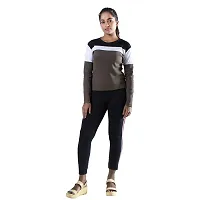 WW WON NOW Women's Full Sleeves Tshirt/Sweatshirt - Cotton Blend Round Neck top for Girls/Women (Medium, Olive Green, m)-thumb3