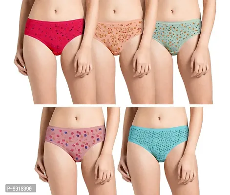 WW WON NOW Women's Cotton Panties/Briefs (Pack of 3) Combo Multicolour Size ( S , M , L , XXL ) ( Colour May Vary ) (3, 95)-thumb0