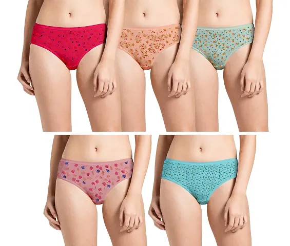 WW WON NOW Women's Panties/Briefs Combo (Pack of 6) (Pink , , , , Sandal , ) Size l XL XXL ( Colour May Vary ) (85 cm, m)