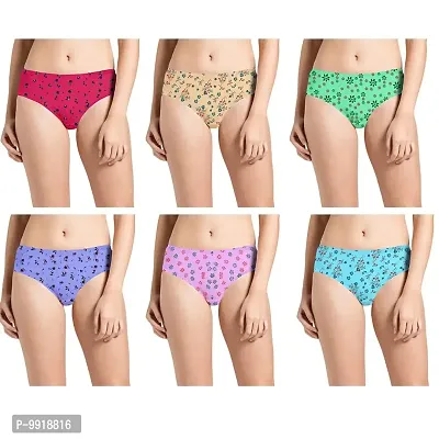 WW WON NOW Women's Cotton Panties/Briefs Combo (Pack of 6) Multicolor (Pink , Yellow , Blue , SkyBlue , Sandal , Violet ) Size m l XL XXL ( Colour May Vary ) (XXL)