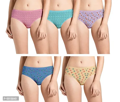 WW WON NOW Women's Cotton Panties/Briefs (Pack of 5) Combo mutlicolor Size ( m , l , XL , XXL ) Hipster (95 cm)