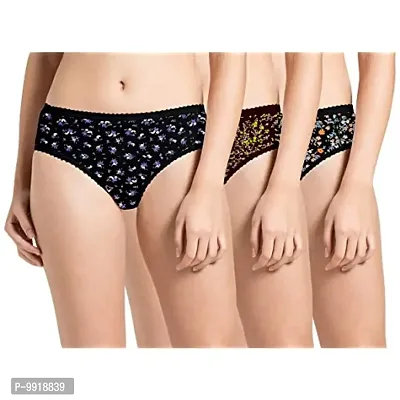 WON NOW Women's Cotton Panties/Briefs (Pack of 3) Combo Size ( m , l , XL , XXL ) (Assorted Colours) Dark Colour (95)