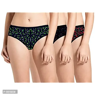 WON NOW Women's Cotton Panties/Briefs (Pack of 3) Combo Size ( m , l , XL , XXL ) Dark Colour (Assorted Colours) (90)-thumb0